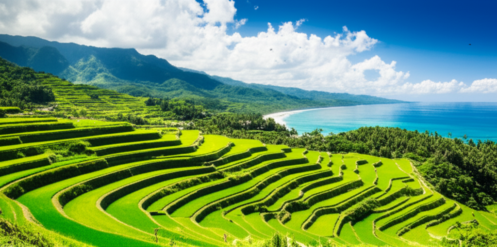 Beautiful Philippine landscape with crystal clear waters and tropical islands